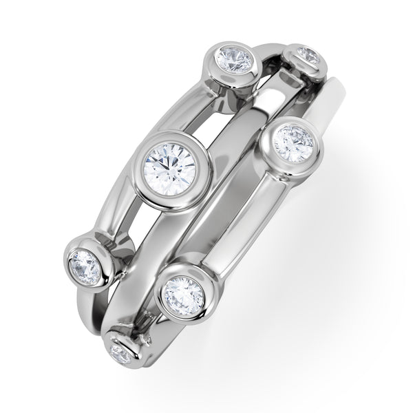Lab Diamond Rain Drop Ring 0.50ct in 925 Silver